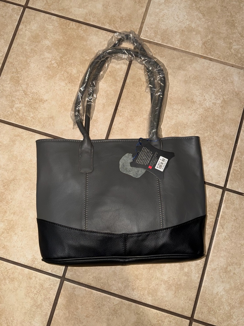 AmeriLeather Two Tone Leather Tote new with tags
